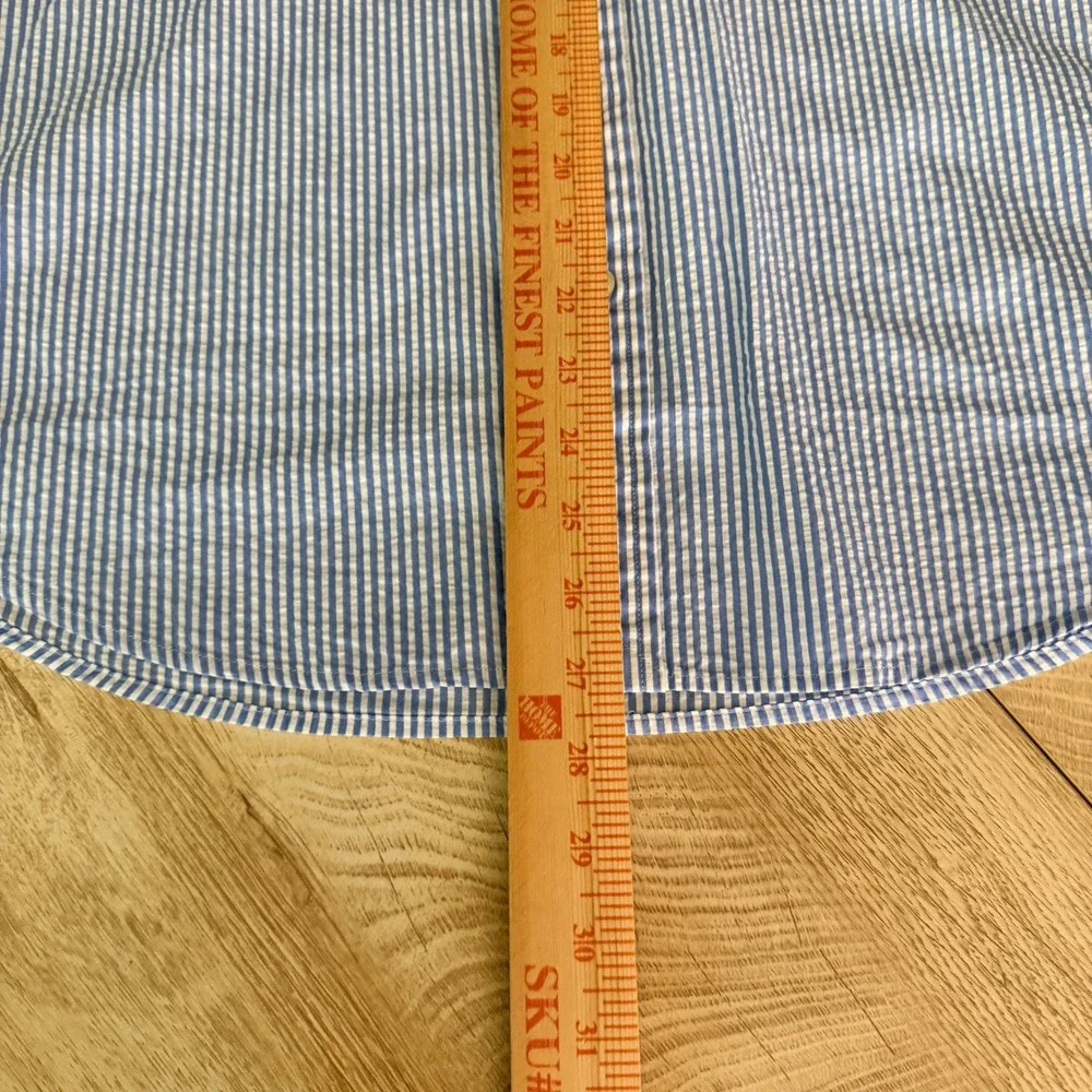 Polo Ralph Lauren Seersucker Shirt Button Down Mens S Blue Striped Untucked Fit